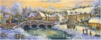 Country Village Panoramic Holiday Cards