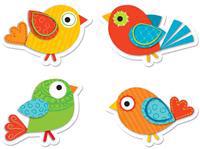 Boho Birds Shape Stickers