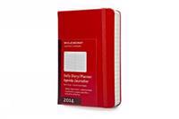 2014 Moleskine Red Pocket Daily Diary 12 Month Hard
