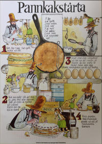 Pannkakstårtan recept, affisch 34 x 48 cm