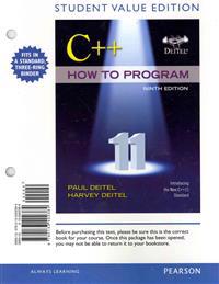 C++ How to Program, Early Objects, Student Value Edition Plus Myprogramminglab with Pearson Etext -- Access Card Package
