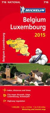 Belgien Luxemburg 2015 Michelin 716 karta : 1:350000