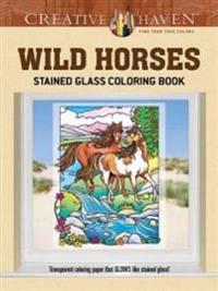 Wild Horses Stained Glass Coloring Book