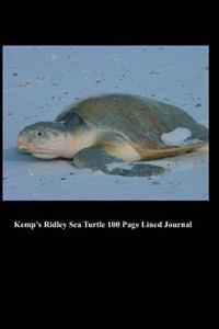 Kemp's Ridley Sea Turtle 100 Page Lined Journal: Blank 100 Page Lined Journal for Your Thoughts, Ideas, and Inspiration