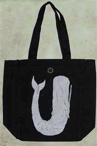 Moby Dick - Black Canvas Tote