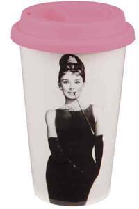 Audrey Hepburn 12 Oz. Double Wall Ceramic Travel Mug