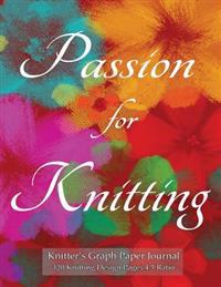 Knitter's Graph Paper Journal 120 Knitting Design Pages 4: 5 Ratio: Passion for Knitting Asymmetric Knitting Graph Paper Notebook with Burgundy Floral