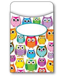 Colorful Owls Library Pockets