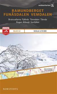 Outdoorkartan Ramundberget Funäsdalen Vemdalen : Blad 12 skala 1:75000