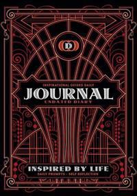 Inspirational Guided Daily Journal Undated Diary: Ideal Journal to Beat the Blank Page, 7x10 Notebook with Red Art Deco Cover, 362 Pages, Undated Dail