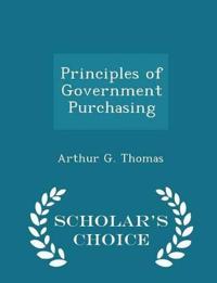 Principles of Government Purchasing - Scholar's Choice Edition
