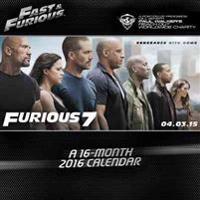 Furious 7 2016 Calendar