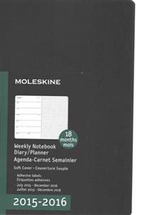 Moleskine Black Weekly Notebook Diary / Planner 2015-2016