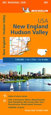 Michelin USA: New England, Hudson Valley Map 581