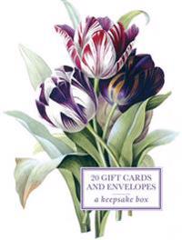 Tin Box of 20 Gift Cards and Envelopes - Redoute Tulip