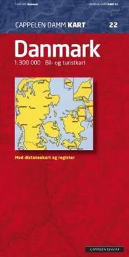 Danmark; bil- og turistkart
