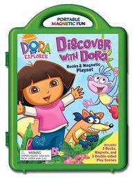 Discover with Dora Books & Magnetic Playset [With Book(s) and 3 Double-Sided Play Scenes and Magnet(s)]