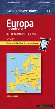 Europa hovedveier; bil- og turistkart