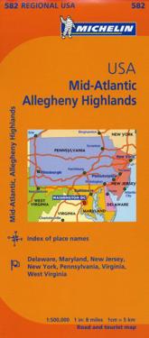 Michelin USA: Mid-Atlantic, Allegheny Highlands Map 582