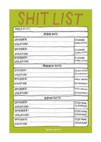 Hand Lettered Pad: Shit List