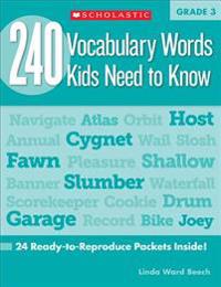 240 Vocabulary Words Kids Need to Know: Grade 3: 24 Ready-To-Reproduce Packets That Make Vocabulary Building Fun & Effective