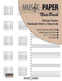 Music Paper Notebook - Guitar Chord, Standard Staff & Tablature