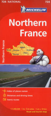 Michelin Northern France Road and Tourist Map