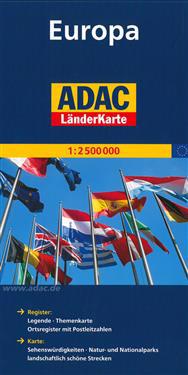 ADAC LänderKarte Europa 1 : 2 500 000