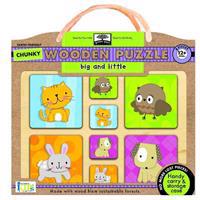 Green Start Big and Little Chunky Wooden Puzzle: Earth Friendly Puzzles with Handy Carry & Storage Case