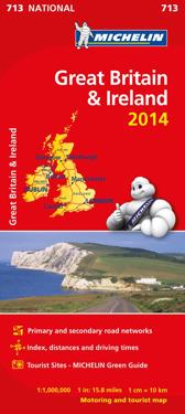 Storbritannien Irland 2014 Michelin 713 karta