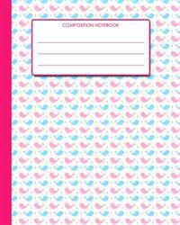 Composition Notebook: 8x10 - Pink and Blue Lovebirds Cover from Scrawlables.com