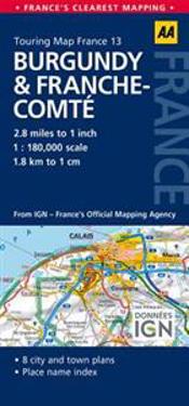 AA Touring Map France Burgundy & Franche-Comte