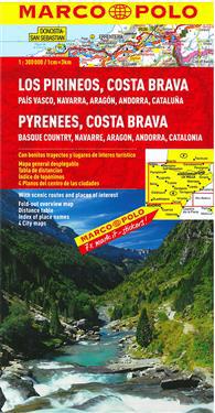 MARCO POLO Spanien 3/4. Pyrenäen, Costa Brava, Baskenland, Navarra, Aragon, Andorra, Katalonien 1 : 300 000 Regionalkarte