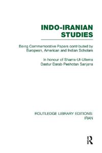 Indo-iranian Studies (Rle Iran A)