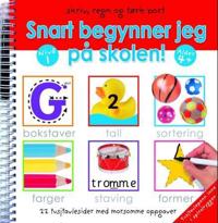 Snart begynner jeg på skolen! Nivå 1. Skriv, regn og tørk bort. 22 tusjtavelsider med morsomme oppgaver. 1 bok, 1 tusjpenn