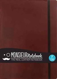 Monsieur Notebook Brown Leather Plain Large