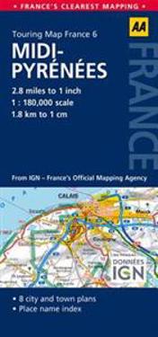 AA Touring Map France Midi-Pyrenees