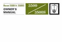 Rover Owners' Handbook: Rover 35003500s Series 2 (P6)