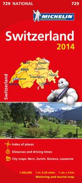 Schweiz 2014 Michelin 729 karta