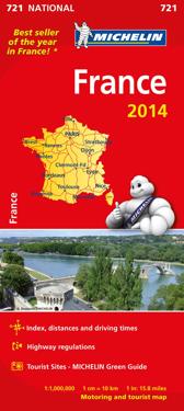 Frankrike 2014 Michelin 721 karta