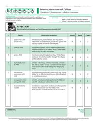 Parenting Interactions With Children - Checklist of Observations Linked to Outcomes (Piccolo) Tool