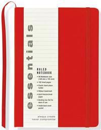 Essentials Small Red Ruled Notebook