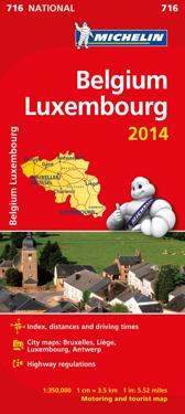 Belgien Luxemburg 2014 Michelin 716 karta