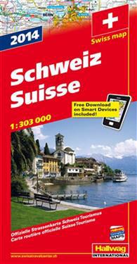 Schweiz Distoguide 2014 Hallwag karta