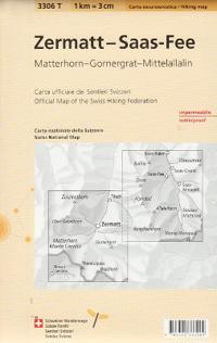 Swisstopo 1 : 33 333 Zermatt - Saas Fee