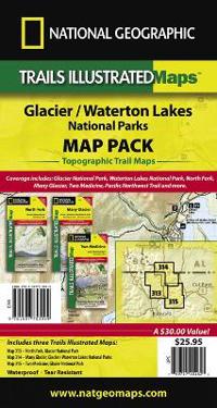 National Geographic Glacier and Waterton Lakes National Parks Map Pack Bundle