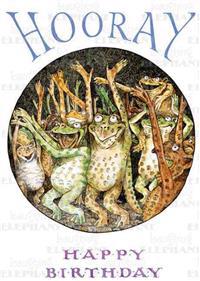 Cheering Frogs - Birthday Greeting Card