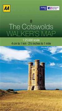 AA Walker's Map The Cotswolds 8