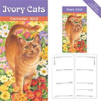 Ivory Cats Slim Calendar and Diary Pack 2013