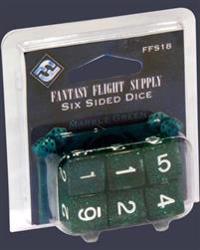 Fantasy Flight Supply Six-Sided Dice, Marble Green